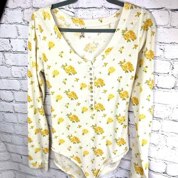 Free People Dylan Thermal Floral Bodysuit - Sunny Weather - XL - Picture 5 of 14
